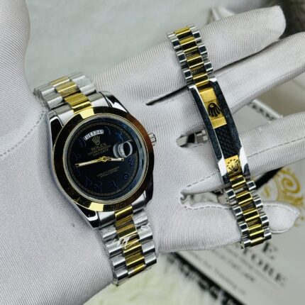 Luxury RLX Arabic Watch and Bracelate Combo
