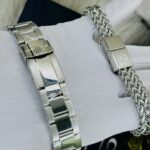 Full Silver T Blue Submeriner Watch And Braclet Combo - Image 7